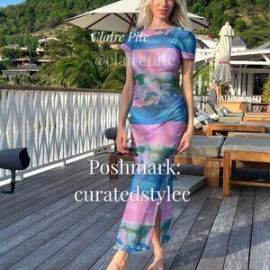 Miaou Billie Thermal Pastel Sheer Dress XS - Maxi Cover Up / Resortwear (Rare)